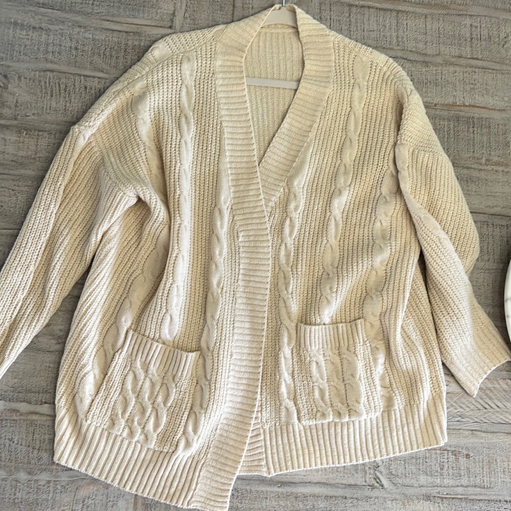 Cozy Cream Cable Knit Cardigan
